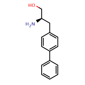Chemical structure of (2R)-2-amino-3-(4-phenylphenyl)propan-1-ol , CAS 1426129-52-3, AChemBlock AD257305