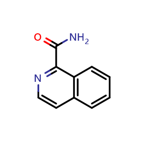 Chemical structure of Isoquinoline-1-carboxamide , CAS 1436-44-8, AChemBlock AD257313
