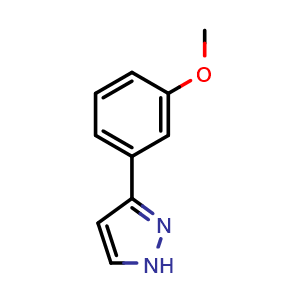 Chemical structure of 3-(3-Methoxyphenyl)-1H-pyrazole , CAS 144026-74-4, AChemBlock AD257316