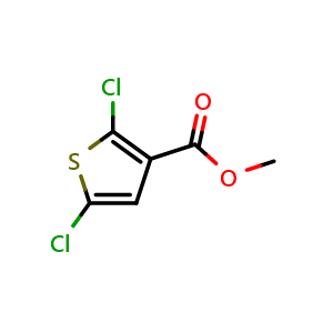 Chemical structure of Methyl2,5-dichlorothiophene-3-carboxylate , CAS 145129-54-0, AChemBlock AD257322