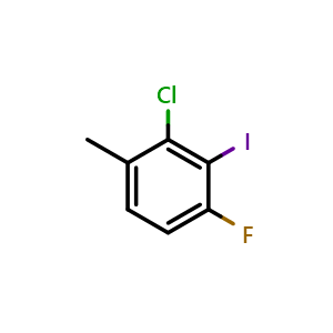 Chemical structure of 2-Chloro-4-fluoro-3-iodo-1-methylbenzene , CAS 1502669-12-6, AChemBlock AD257338