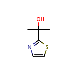 Chemical structure of 2-Thiazol-2-yl-propan-2-ol , CAS 16077-78-4, AChemBlock AD257360