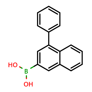 Chemical structure of (4-Phenylnaphthalen-2-yl)boronic acid , CAS 1635401-04-5, AChemBlock AD257368