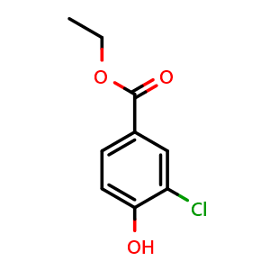 Chemical structure of Ethyl 3-chloro-4-hydroxybenzoate , CAS 16357-41-8, AChemBlock AD257369