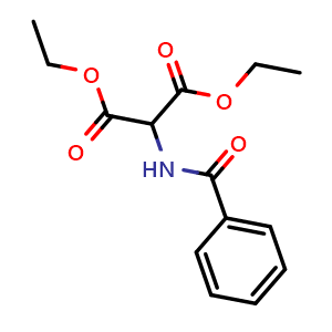 Chemical structure of Diethyl 2-benzamidomalonate , CAS 16798-45-1, AChemBlock AD257380