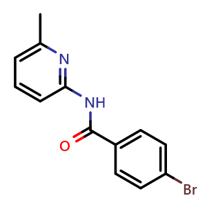 Chemical structure of 4-Bromo-N-(6-methylpyridin-2-yl)benzamide , CAS 174878-38-7, AChemBlock AD257390