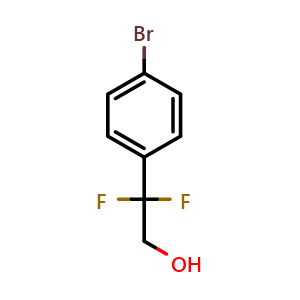 Chemical structure of 2-(4-Bromophenyl)-2,2-difluoroethanol , CAS 1779939-06-8, AChemBlock AD257400