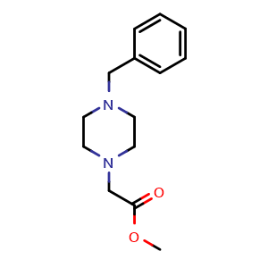 Chemical structure of Methyl 2-(4-benzylpiperazin-1-yl)acetate , CAS 179869-10-4, AChemBlock AD257406