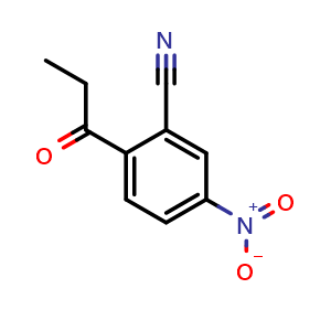 Chemical structure of 5-Nitro-2-Propanoylbenzonitrile , CAS 1804177-30-7, AChemBlock AD257411