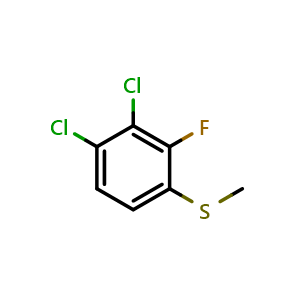 Chemical structure of (3,4-Dichloro-2-fluorophenyl)(methyl)sulfane , CAS 1804421-41-7, AChemBlock AD257412