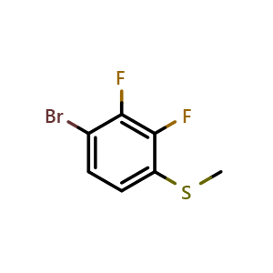 Chemical structure of (4-Bromo-2,3-difluorophenyl)(methyl)sulfane , CAS 1823588-11-9, AChemBlock AD257428