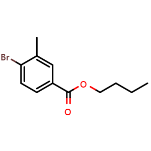 Chemical structure of Butyl 4-bromo-3-methylbenzoate , CAS 1857027-20-3, AChemBlock AD257434