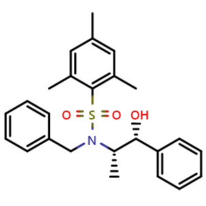 Chemical structure of (1R,2S)-2-[N-Benzyl-N-(mesitylenesulfonyl)amino]-1-phenyl-1-propanol , CAS 187324-63-6, AChemBlock AD257436