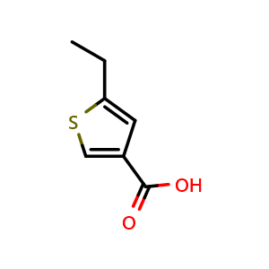 Chemical structure of 5-Ethylthiophene-3-carboxylic acid , CAS 19156-51-5, AChemBlock AD257445