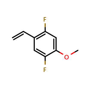 Chemical structure of 1,4-Difluoro-2-methoxy-5-vinylbenzene , CAS 1935910-08-9, AChemBlock AD257449