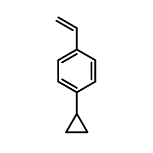 Chemical structure of 1-Cyclopropyl-4-ethenylbenzene , CAS 19824-39-6, AChemBlock AD257463