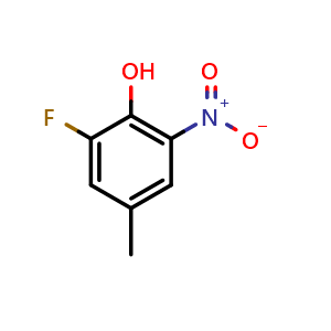 Chemical structure of 2-Fluoro-4-methyl-6-nitrophenol , CAS 2070-43-1, AChemBlock AD257478