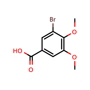 Chemical structure of 3-bromo-4,5-dimethoxybenzoic acid , CAS 20731-48-0, AChemBlock AD257481