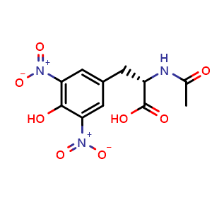 Chemical structure of N-Acetyl-3,5-dinitro-L-tyrosine , CAS 20767-00-4, AChemBlock AD257482
