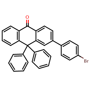 Chemical structure of 3-(4-Bromophenyl)-10,10-diphenylanthracen-9(10H)-one , CAS 2088467-69-8, AChemBlock AD257487