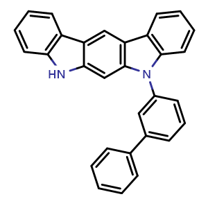 Chemical structure of 5-[1,1'-Biphenyl]-3-yl-5,7-dihydroindolo[2,3-b]carbazole , CAS 2159085-33-1, AChemBlock AD257496