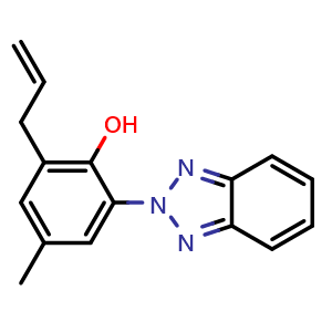 Chemical structure of 2-(2H-Benzotriazol-2-yl)-4-methyl-6-(2-propenyl)phenol , CAS 2170-39-0, AChemBlock AD257501
