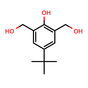 Chemical structure of 4-tert-Butyl-2,6-bis(hydroxymethyl)phenol , CAS 2203-14-7, AChemBlock AD257507