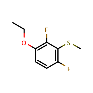 Chemical structure of (3-Ethoxy-2,6-difluorophenyl)(methyl)sulfane , CAS 2386274-13-9, AChemBlock AD257549