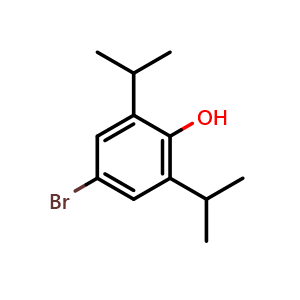 Chemical structure of 4-Bromo-2,6-diisopropylphenol , CAS 2432-03-3, AChemBlock AD257562