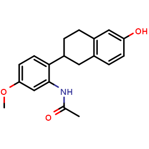 Chemical structure of N-(2-(6-hydroxy-1,2,3,4-tetrahydronaphthalen-2-yl)-5-methoxyphenyl)acetamide , CAS 2477812-38-5, AChemBlock AD257567
