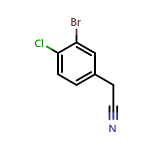 Chemical structure of 3-Bromo-4-chlorophenylacetonitrile , CAS 249647-28-7, AChemBlock AD257569