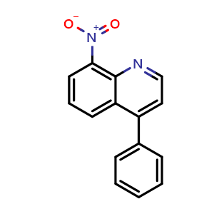 Chemical structure of 8-Nitro-4-phenylquinoline , CAS 25771-65-7, AChemBlock AD257575