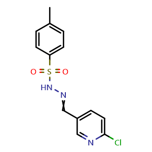 Chemical structure of N'-((6-Chloropyridin-3-yl)methylene)-4-methylbenzenesulfonohydrazide , CAS 2586233-01-2, AChemBlock AD257580