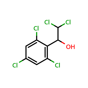 Chemical structure of 2,2-Dichloro-1-(2,4,6-trichlorophenyl)ethanol , CAS 2734773-03-4, AChemBlock AD257634