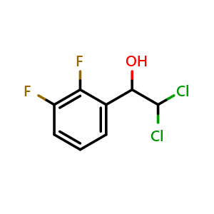 Chemical structure of 2,2-Dichloro-1-(2,3-difluorophenyl)ethanol , CAS 2734777-86-5, AChemBlock AD257663