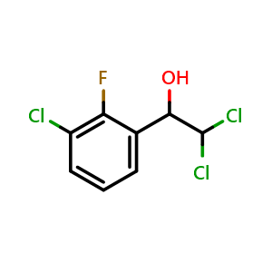 Chemical structure of 2,2-Dichloro-1-(3-chloro-2-fluorophenyl)ethanol , CAS 2734778-77-7, AChemBlock AD257670