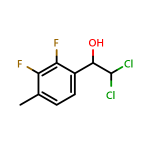 Chemical structure of 2,2-Dichloro-1-(2,3-difluoro-4-methylphenyl)ethanol , CAS 2734778-81-3, AChemBlock AD257671