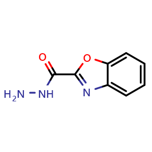 Chemical structure of Benzooxazole-2-carboxylic acid hydrazide , CAS 27507-90-0, AChemBlock AD257680