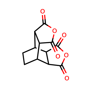 Chemical structure of Bicyclo[2.2.2]octane-2,3,5,6-tetracarboxylic 2,3:5,6-dianhydride , CAS 2754-40-7, AChemBlock AD257681