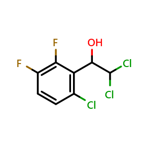 Chemical structure of 2,2-Dichloro-1-(6-chloro-2,3-difluorophenyl)ethanol , CAS 2755719-67-4, AChemBlock AD257698