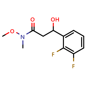 Chemical structure of 3-(2,3-Difluorophenyl)-3-hydroxy-N-methoxy-N-methylpropanamide , CAS 2755724-70-8, AChemBlock AD257710