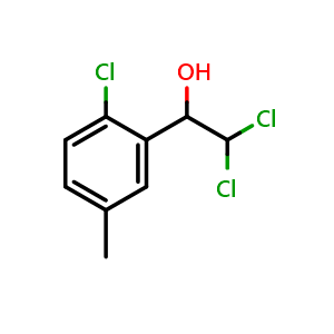 Chemical structure of 2,2-Dichloro-1-(2-chloro-5-methylphenyl)ethanol , CAS 27683-62-1, AChemBlock AD257725