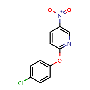 Chemical structure of 2-(4-Chlorophenoxy)-5-nitropyridine , CAS 28232-30-6, AChemBlock AD257733