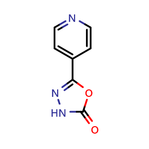 Chemical structure of 5-(Pyridin-4-yl)-1,3,4-oxadiazol-2(3H)-one , CAS 2845-82-1, AChemBlock AD257736