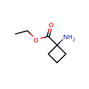 Chemical structure of Ethyl 1-aminocyclobutane-1-carboxylate , CAS 285570-26-5, AChemBlock AD257739