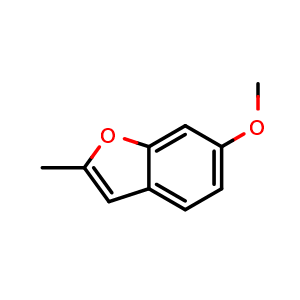 Chemical structure of 6-Methoxy-2-methylbenzofuran , CAS 29040-48-0, AChemBlock AD257743