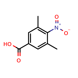 Chemical structure of 3,5-Dimethyl-4-nitrobenzoicacid , CAS 3095-38-3, AChemBlock AD257763