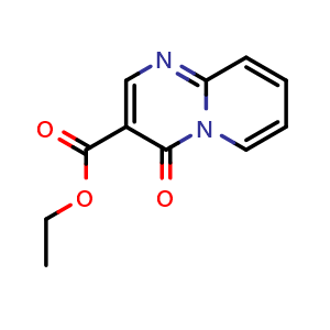 Chemical structure of 4-Oxo-4H-pyrido[1,2-a]pyrimidine-3-carboxylic acid ethyl ester , CAS 32092-18-5, AChemBlock AD257771