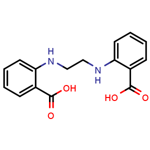 Chemical structure of 2,2'-(1,2-Ethanediyldiimino)dibenzoic acid , CAS 34827-82-2, AChemBlock AD257792