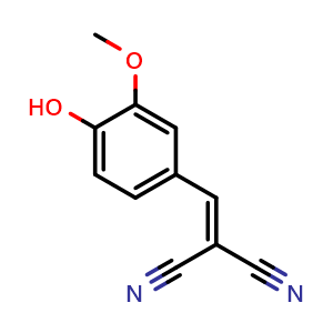 Chemical structure of (4-Hydroxy-3-methoxybenzylidene)malononitrile , CAS 3696-12-6, AChemBlock AD257809